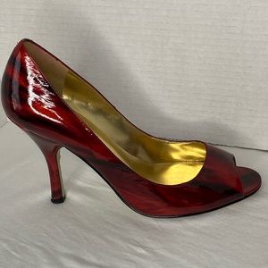Stiletto Leather Peep Toe Enzo Size 8